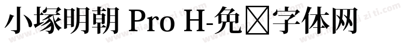 小塚明朝 Pro H字体转换